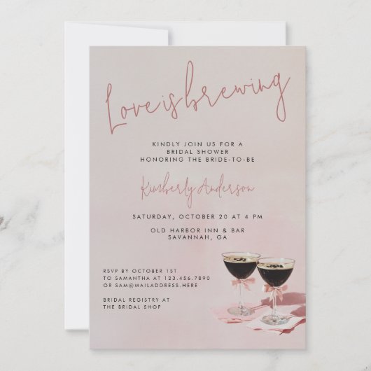 Liefde is het brouwen van Espresso Martini Vrijgez Kaart (Voorkant)