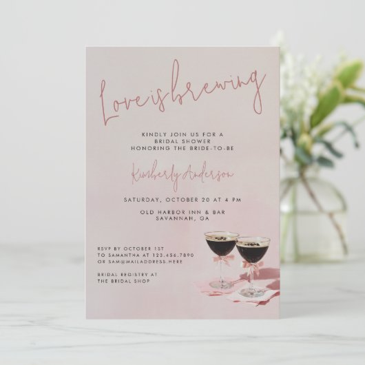 Liefde is het brouwen van Espresso Martini Vrijgez Kaart (Staand voorkant)