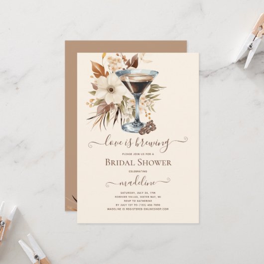 Liefde is het brouwen van Espresso Martini Vrijgez Kaart (Voorkant / Achterkant in situ)