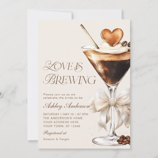 Liefde is het brouwen van Espresso Martini Vrijgez Kaart (Voorkant)