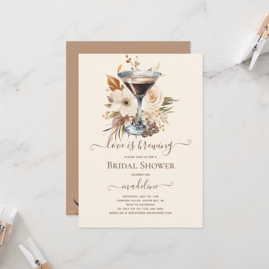 Liefde is het brouwen van Espresso Martini Vrijgez Kaart (Voorkant / Achterkant in situ)