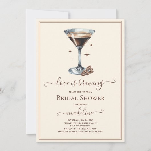 Liefde is het brouwen van Espresso Martini Vrijgez Kaart (Voorkant)