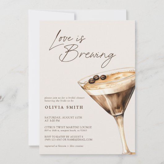 Liefde is het brouwen van Espresso Martini Vrijgez Kaart (Voorkant)