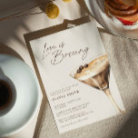 Liefde is het brouwen van Espresso Martini Vrijgez Kaart<br><div class="desc">Geniet van Romance met onze liefde is het brouwen van Espresso Martini Bridal Shower Invitation! Let op alle koffie-martini liefhebbende bruiden-to-be! Duik in de heerlijke wereld van onze Liefde is het brouwen van Espresso Martini Bridal Shower Invitation, waar liefde en cafeïne zich verenigen in perfecte harmonie. Met zijn elegante ontwerp...</div>