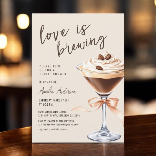 Liefde is het brouwen van Espresso Martini Vrijgez Kaart