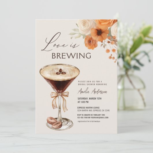 Liefde is het brouwen van Espresso Martini Vrijgez Kaart (Staand voorkant)
