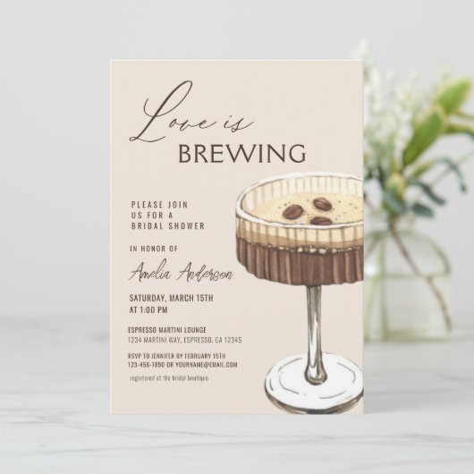 Liefde is het brouwen van Espresso Martini Vrijgez Kaart (Staand voorkant)