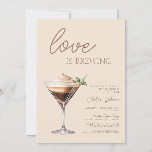 Liefde is het brouwen van Espresso Martini Vrijgez Kaart (Voorkant)