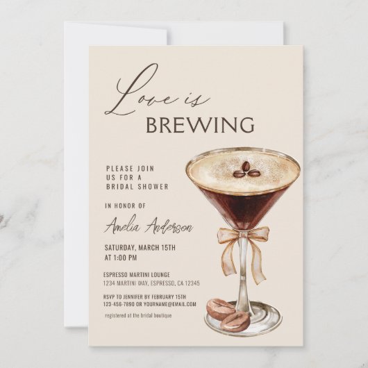 Liefde is het brouwen van Espresso Martini Vrijgez Kaart (Voorkant)
