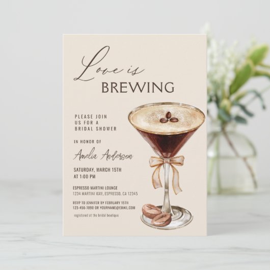 Liefde is het brouwen van Espresso Martini Vrijgez Kaart (Staand voorkant)