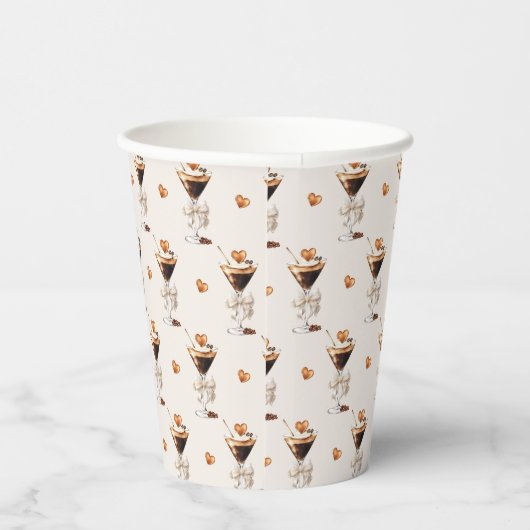 Liefde is het brouwen van Espresso Martini Vrijgez Papieren Bekers (Rechts)