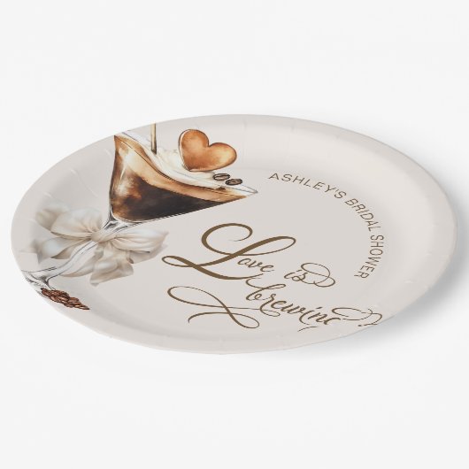Liefde is het brouwen van Espresso Martini Vrijgez Papieren Bordje (Gekanteld)