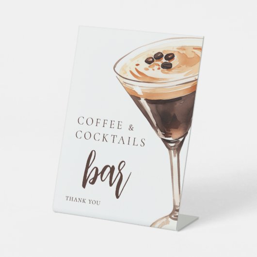 Liefde is het brouwen van Espresso Martini Vrijgez Reclamebord Met Voetstuk (Voorkant)