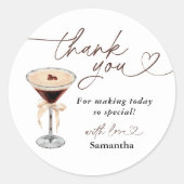 Liefde is het brouwen van Espresso Martini Vrijgez Ronde Sticker (Voorkant)