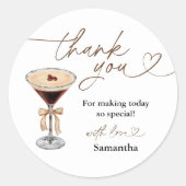 Liefde is het brouwen van Espresso Martini Vrijgez Ronde Sticker (Voorkant)