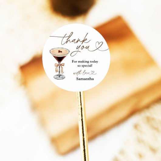 Liefde is het brouwen van Espresso Martini Vrijgez Ronde Sticker