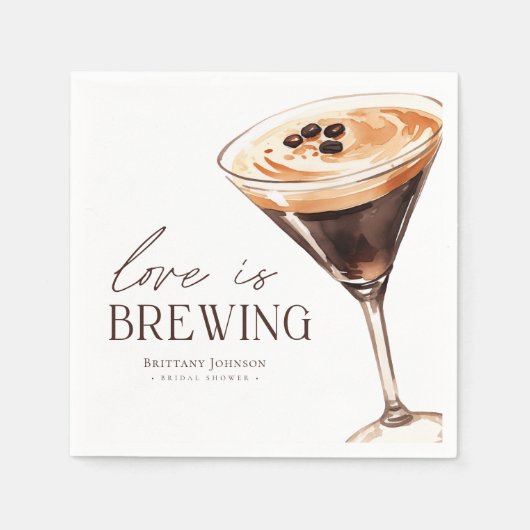 Liefde is het brouwen van Espresso Martini Vrijgez Servet (Voorkant)