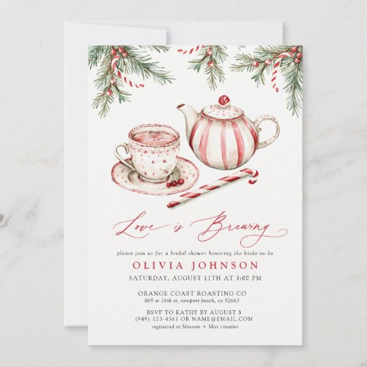 Liefde is het brouwen van feestelijke Waterverf Vr Kaart (Voorkant)