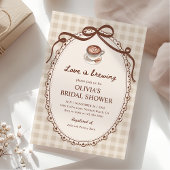 Liefde is het brouwen van Gingham Coffee Vrijgezel Kaart