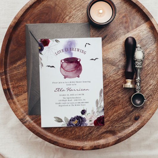 Liefde is het brouwen van Halloween Vrijgezellenfe Kaart