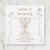 Liefde is het brouwen van Hand Drawn Vrijgezellenf Bedankjes Labels (Achterkant)