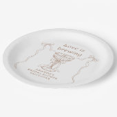 Liefde is het brouwen van Hand Drawn Vrijgezellenf Papieren Bordje (Gekanteld)