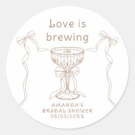 Liefde is het brouwen van Hand Drawn Vrijgezellenf Ronde Sticker