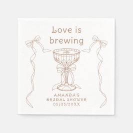 Liefde is het brouwen van Hand Drawn Vrijgezellenf Servet