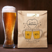 Liefde is het brouwen van handgetekende bierglazen bedankzakje
