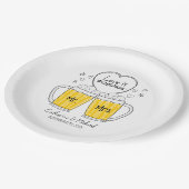 Liefde is het brouwen van handgetekende bierglazen papieren bordje (Gekanteld)