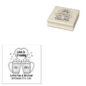Liefde is het brouwen van handgetekende bierglazen rubberstempel (Gestempeld)