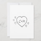 Liefde is het brouwen van handgetekende bruiloft d kaart (Achterkant)
