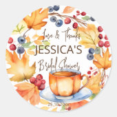 Liefde is het brouwen van herfst vrijgezellenfeest ronde sticker (Voorkant)