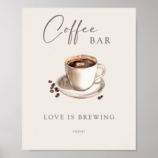 Liefde is het brouwen van koffie Bar Sign Poster (Voorkant)