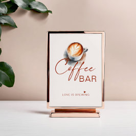 Liefde is het brouwen van koffie bar teken Poster