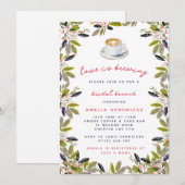 Liefde is het brouwen van koffie bruids brunch kaart (Voorkant / Achterkant)