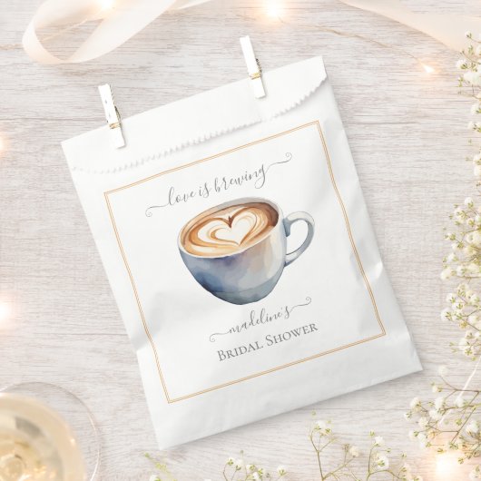 Liefde is het brouwen van koffie Bruidsdouche Bedankzakje (Geknipt)