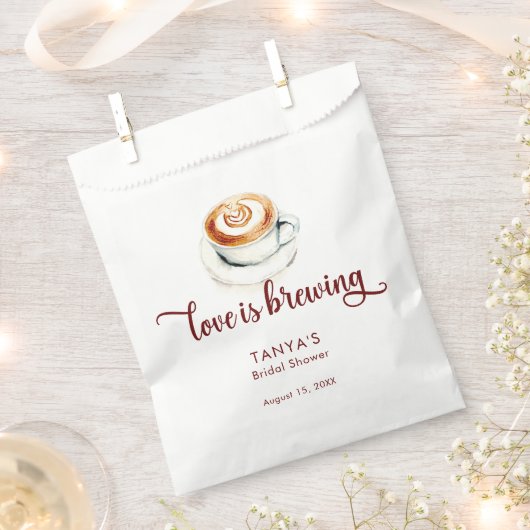 Liefde is het brouwen van koffie Bruiloftsscript Bedankzakje (Geknipt)