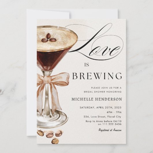 Liefde is het brouwen van koffie cocktail Vrijgeze Kaart (Voorkant)