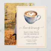 Liefde is het brouwen van koffie Foto Save The Date (Voorkant / Achterkant)