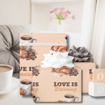 Liefde is het brouwen van koffie Frans Vrijgezelle Cadeaupapier<br><div class="desc">Ben je op zoek naar vrijgezellenfeest ideeën die geïnspireerd zijn op koffie? Kijk niet verder dan onze Liefde is het brouwen van koffie Frans Vrijgezellenfeest inpakpapier. Dit prachtige ontwerp is versierd met delicate waterverf beschilderde croissant en een kopje koffie, die een gevoel van romance en beauty parijs thema feest oproepen....</div>