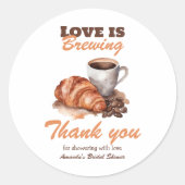 Liefde is het brouwen van koffie Frans Vrijgezelle Ronde Sticker (Voorkant)