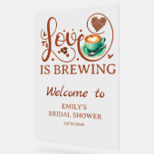 Liefde is het brouwen van koffie Hart Script Feest Acryl Bord (Hoek)
