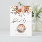 Liefde is het brouwen van koffie herfst vrijgezell bedankkaart (Staand voorkant)