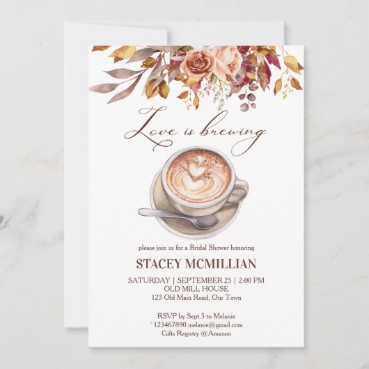 Liefde is het brouwen van koffie herfst vrijgezell kaart (Voorkant)