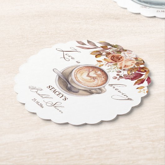 Liefde is het brouwen van koffie herfst vrijgezell kartonnen onderzetters (Gekanteld)