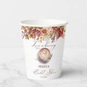 Liefde is het brouwen van koffie herfst vrijgezell papieren bekers (Achterkant)
