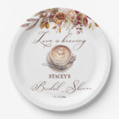 Liefde is het brouwen van koffie herfst vrijgezell papieren bordje (Voorkant)