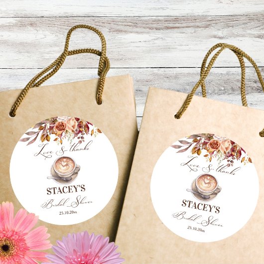 Liefde is het brouwen van koffie herfst vrijgezell ronde sticker