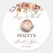 Liefde is het brouwen van koffie herfst vrijgezell ronde sticker (Voorkant)